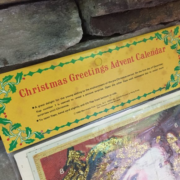 VTG Advent Calendar Christmas Paper 1980 New NWOT - Picture 3 of 8